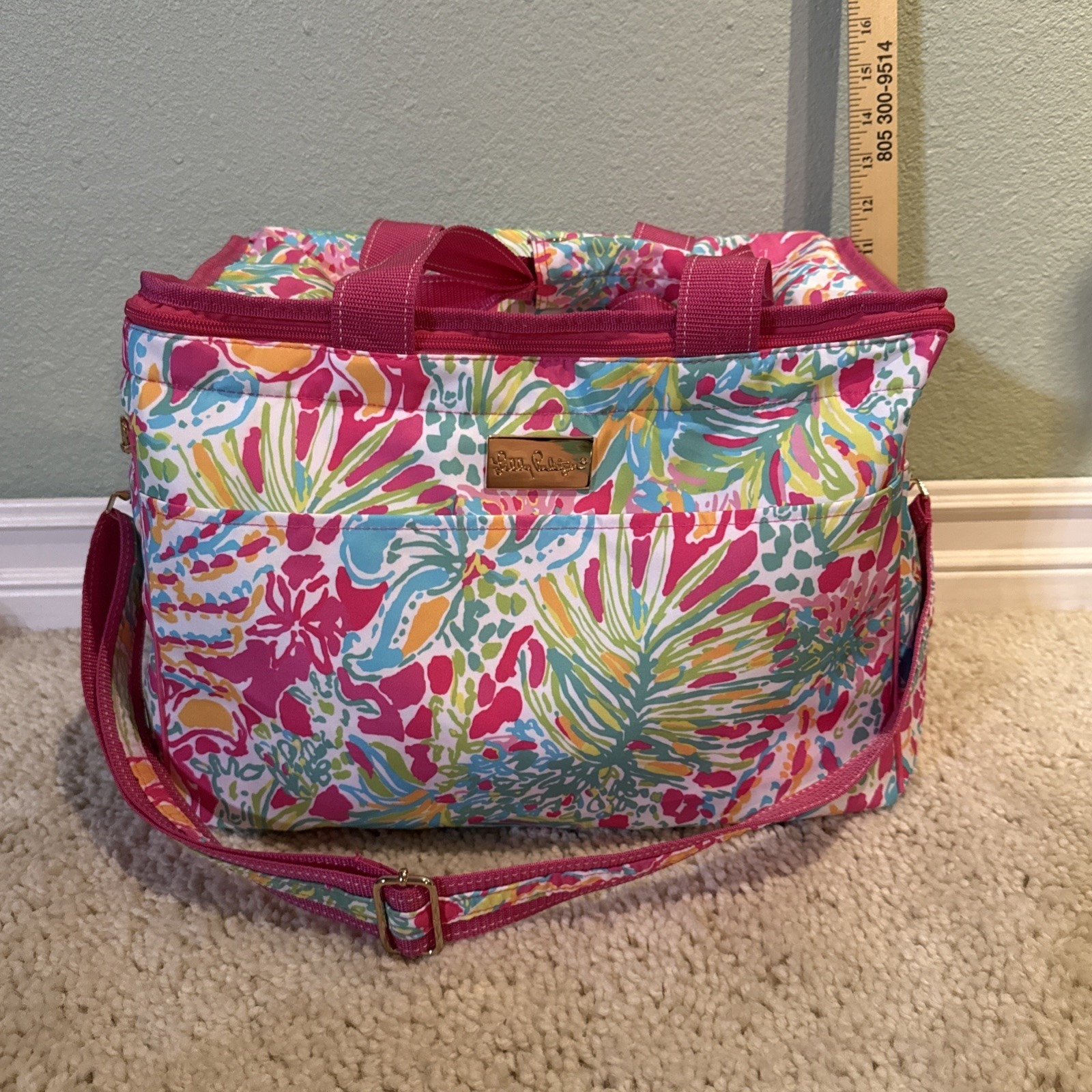 Lilly Pulitzer Insulated Beach Cooler "Spot Ya Pink" Colorway 15.5" X 12" X 10"